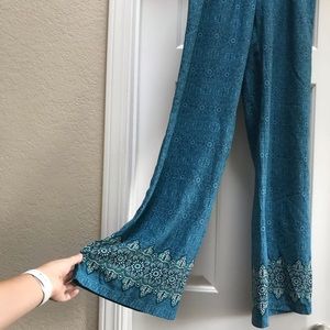 Prana Blue Boho Elastic Waist Pants